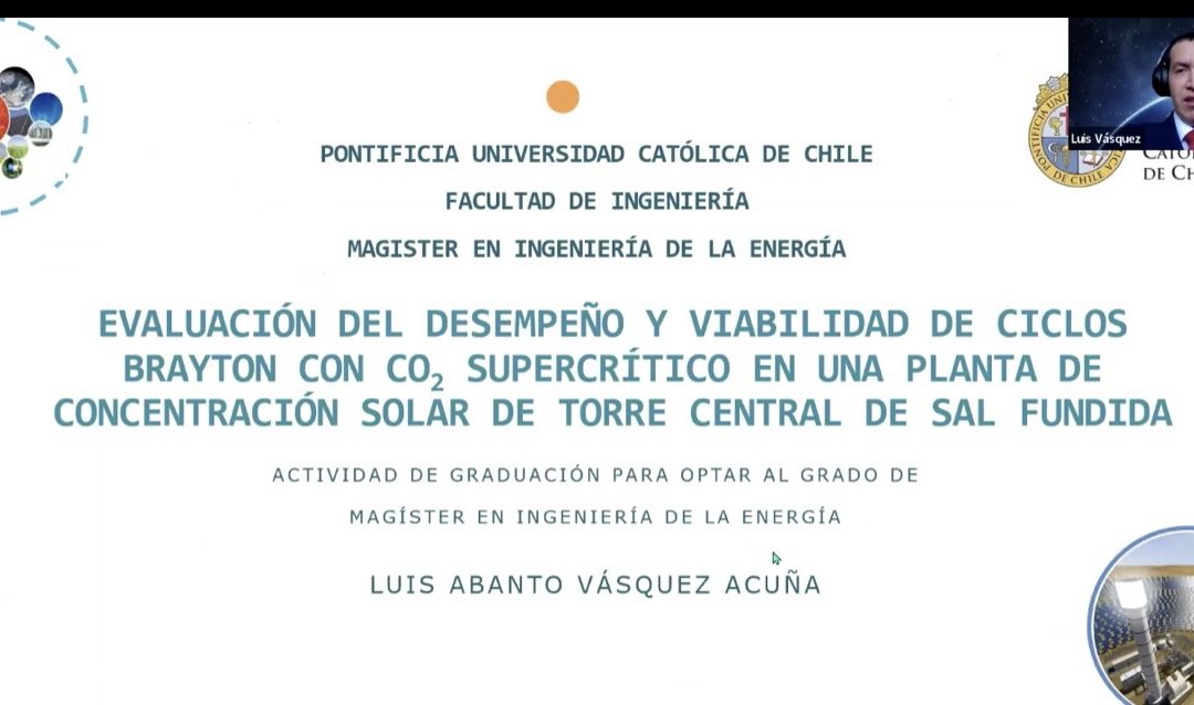 Luis Vásquez Acuña se convierte en nuevo graduado del Magíster en Ingeniería de la Energía de la Pontificia Universidad Católica de Chile