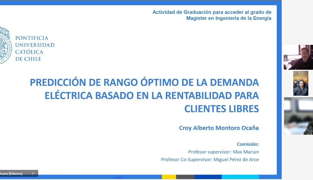 Croy Montoro se convierte en un nuevo graduado del Magíster en Ingeniería de la Energía de la Pontificia Universidad Católica de Chile