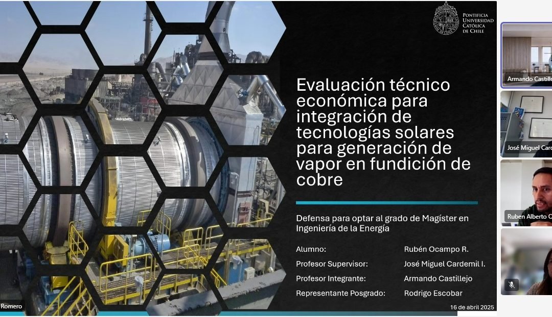 Rubén Ocampo se convierte en un nuevo graduado del Magíster en Ingeniería de la Energía de la Pontificia Universidad Católica de Chile