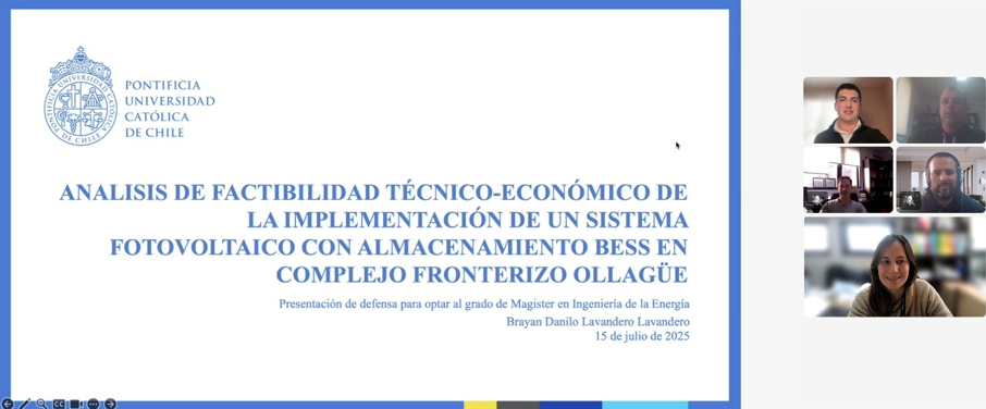 Brayan Lavandero se convierte en un nuevo graduado del Magíster en Ingeniería de la Energía de la Pontificia Universidad Católica de Chile