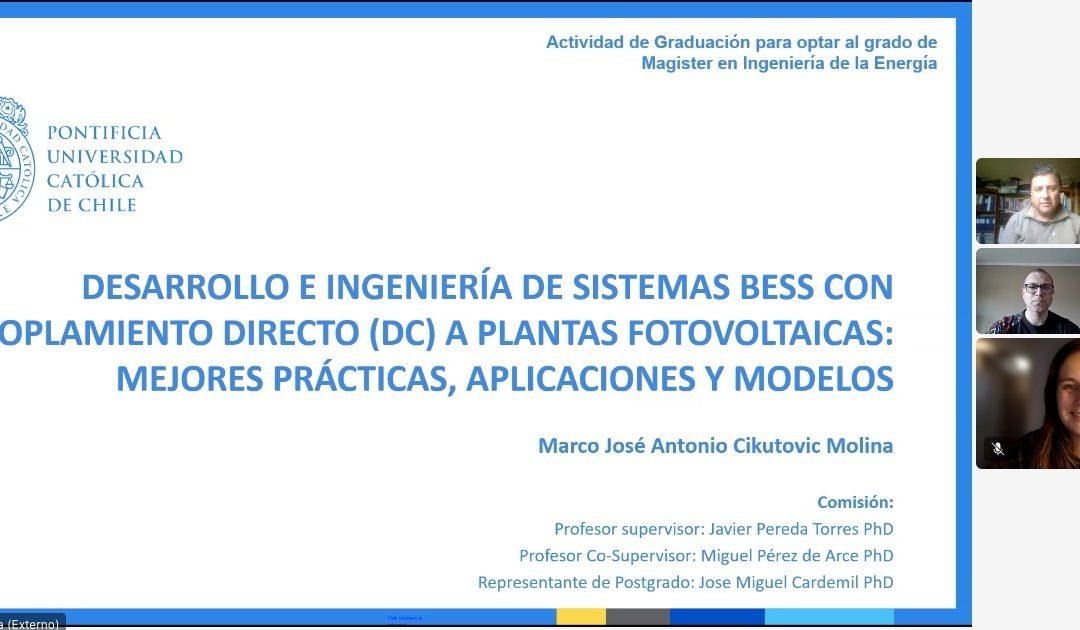 Marco Cikutovic se convierte en un nuevo graduado del Magíster en Ingeniería de la Energía de la Pontificia Universidad Católica de Chile