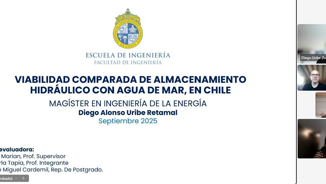 Diego Uribe se convierte en un nuevo graduado del Magíster en Ingeniería de la Energía de la Pontificia Universidad Católica de Chile