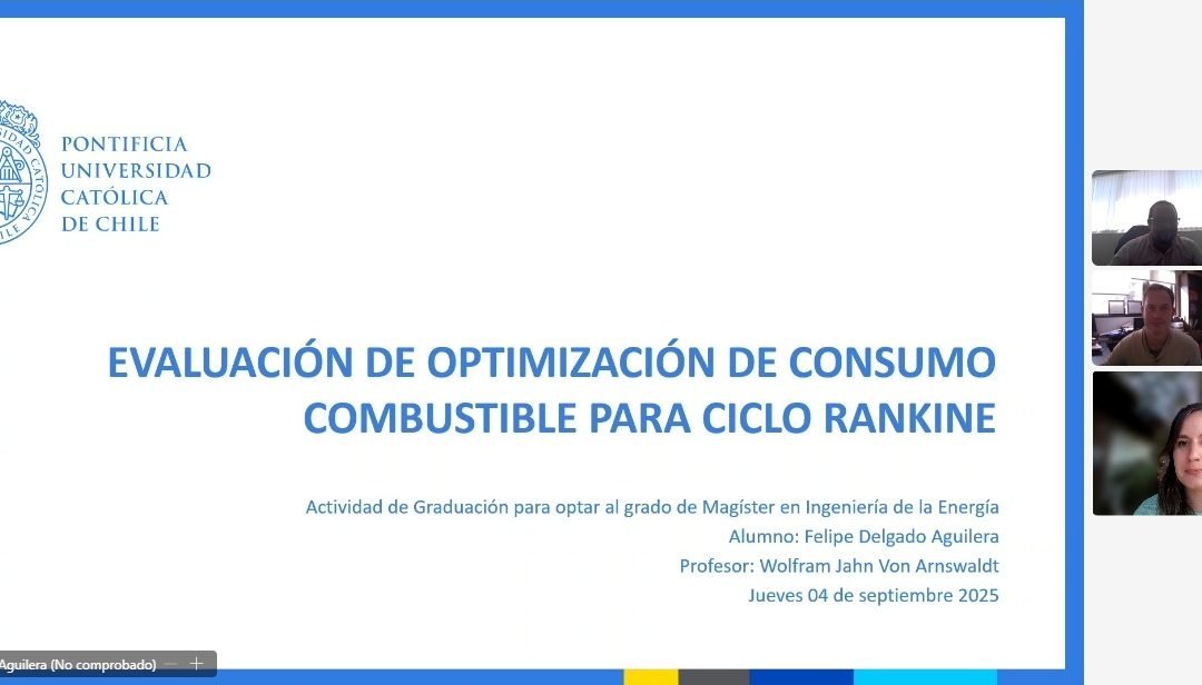 Felipe Delgado se convierte en un nuevo graduado del Magíster en Ingeniería de la Energía de la Pontificia Universidad Católica de Chile