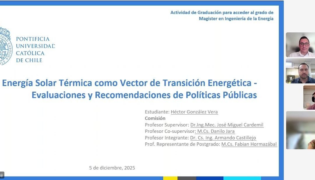 Héctor González se convierte en un nuevo graduado del Magíster en Ingeniería de la Energía de la Pontificia Universidad Católica de Chile