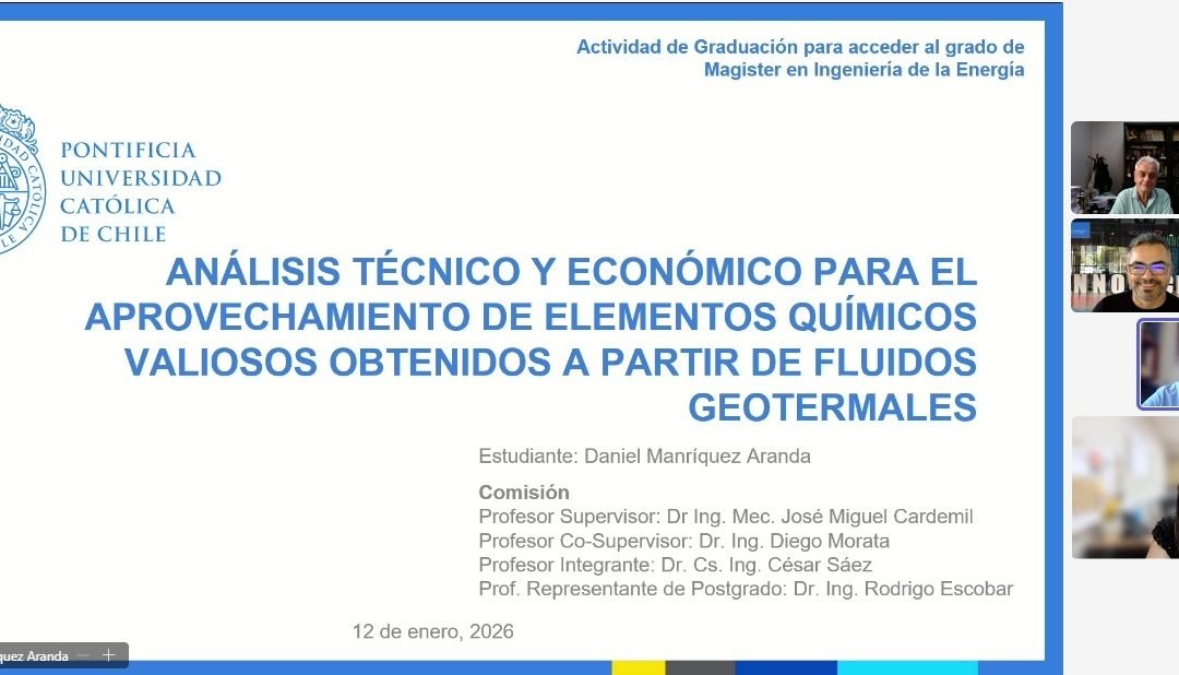 Daniel Manríquez se convierte en un nuevo graduado del Magíster en Ingeniería de la Energía de la Pontificia Universidad Católica de Chile