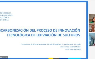 Alex Del Castillo se convierte en un nuevo graduado del Magíster en Ingeniería de la Energía de la Pontificia Universidad Católica de Chile