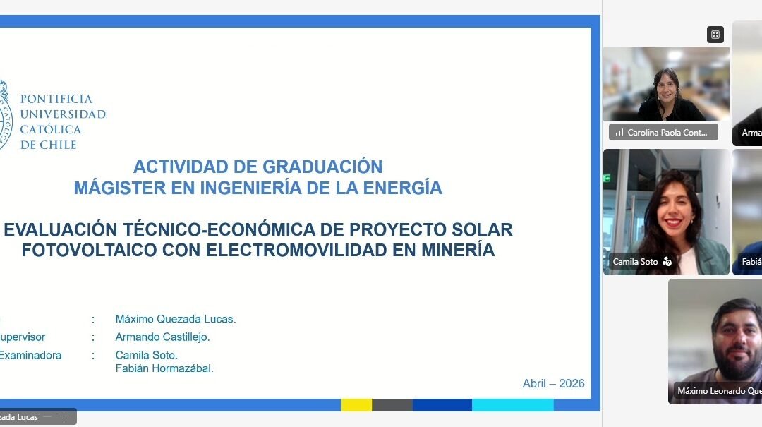 Máximo Quezada se convierte en un nuevo graduado del Magíster en Ingeniería de la Energía de la Pontificia Universidad Católica de Chile