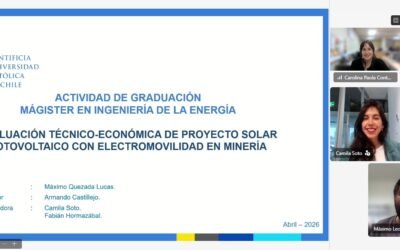Máximo Quezada se convierte en un nuevo graduado del Magíster en Ingeniería de la Energía de la Pontificia Universidad Católica de Chile