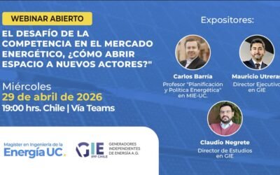 MIE-UC y GIE A.G. Convocan a webinar abierto sobre competencia y nuevos actores en el mercado energético